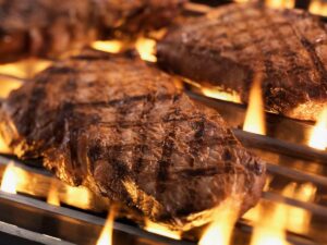 steak on a BBQ