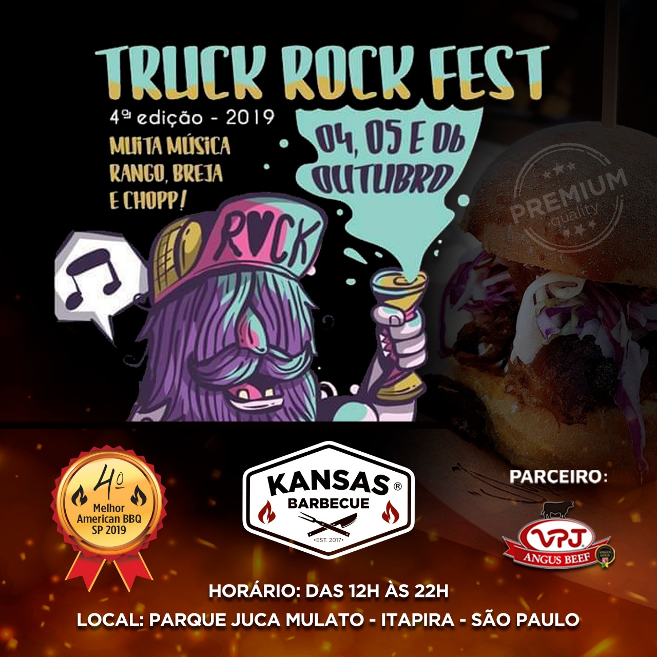 Truck Rock Fest em Itapira tem carnes VPJ